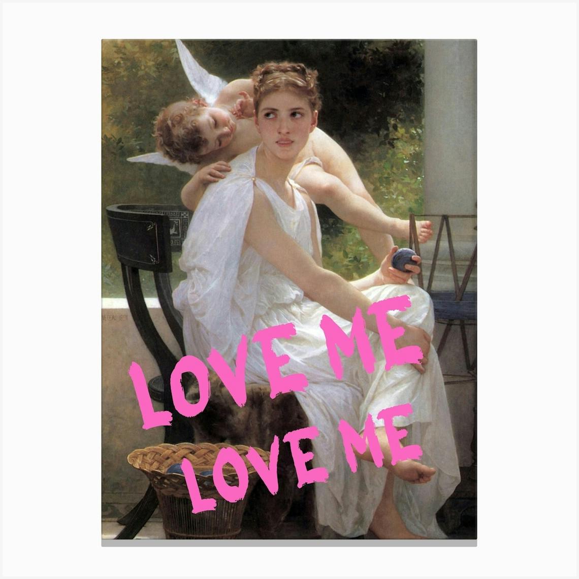 美品 LOVE ME キャンバスアート プリント Love Me Love Me Canvas Print by Mokaky - Fy