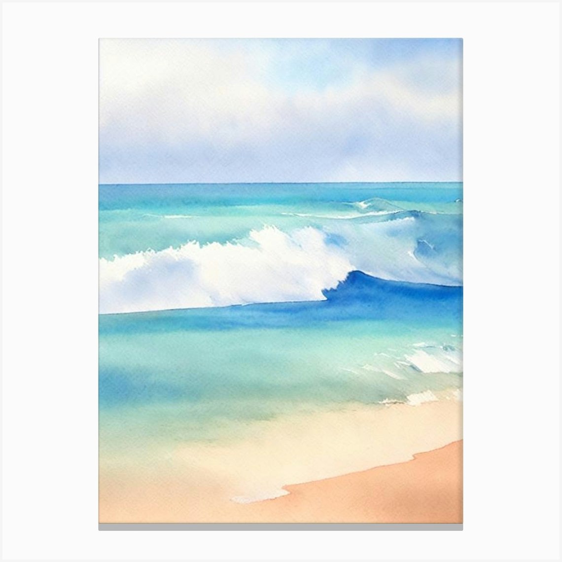 Anse Source D'argent Beach, Seychelles Watercolour Canvas Print By Sand 