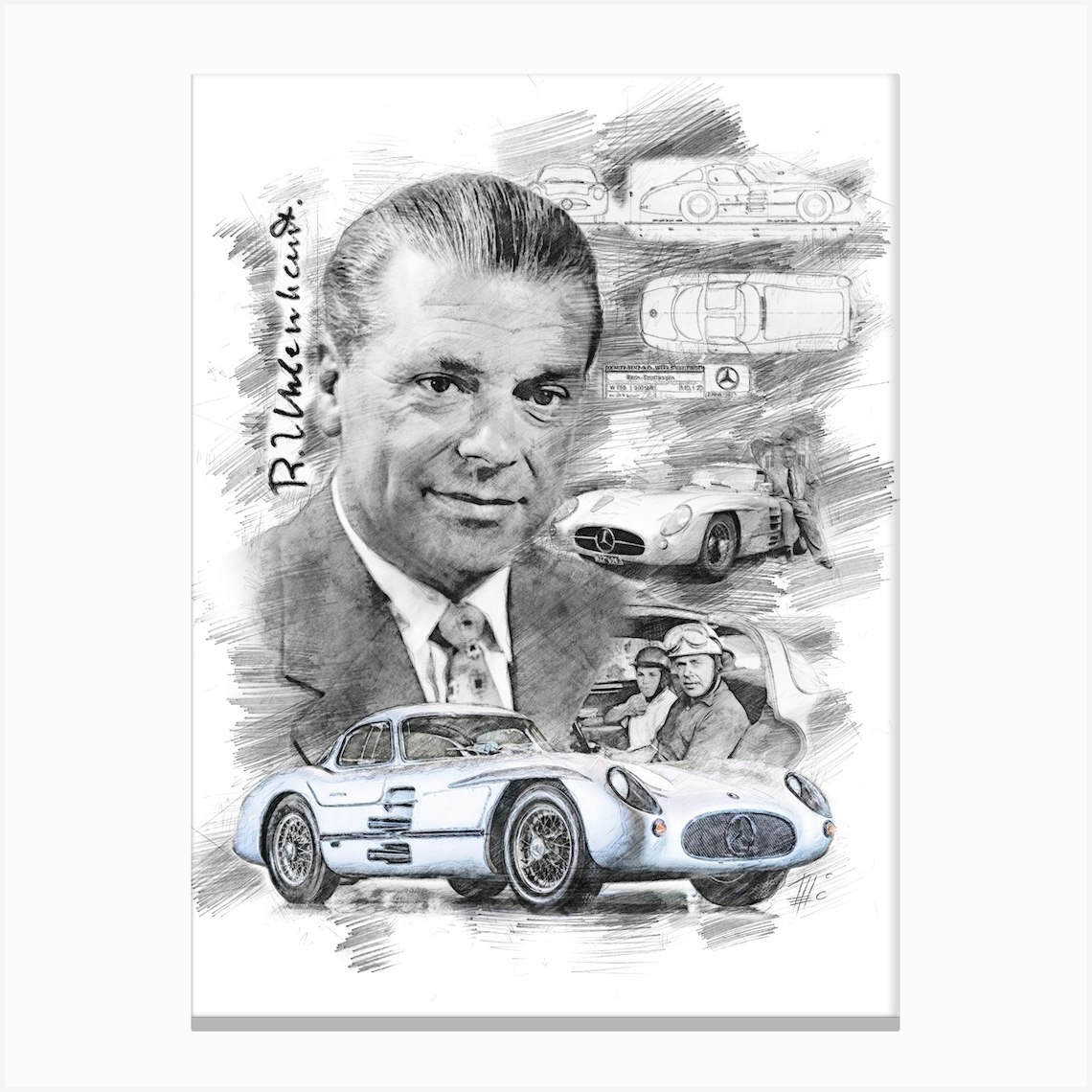 Rudolf Uhlenhaut Canvas Print by Theo's Picture Factory Fy