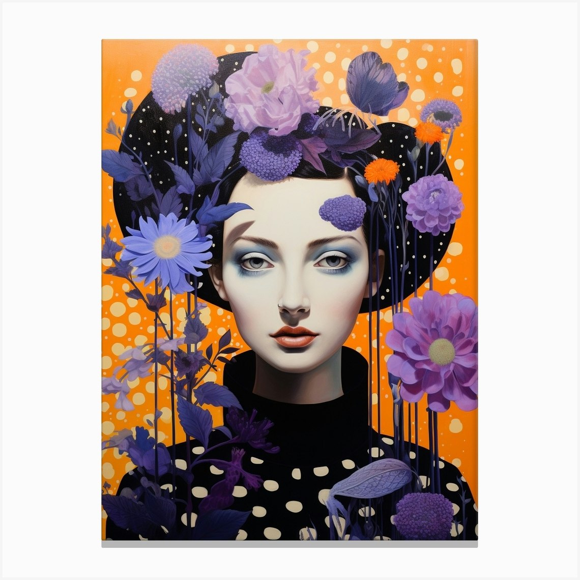 Surreal Flower Portrait 2 Painting Canvas Print by Botanic Studio - Fy