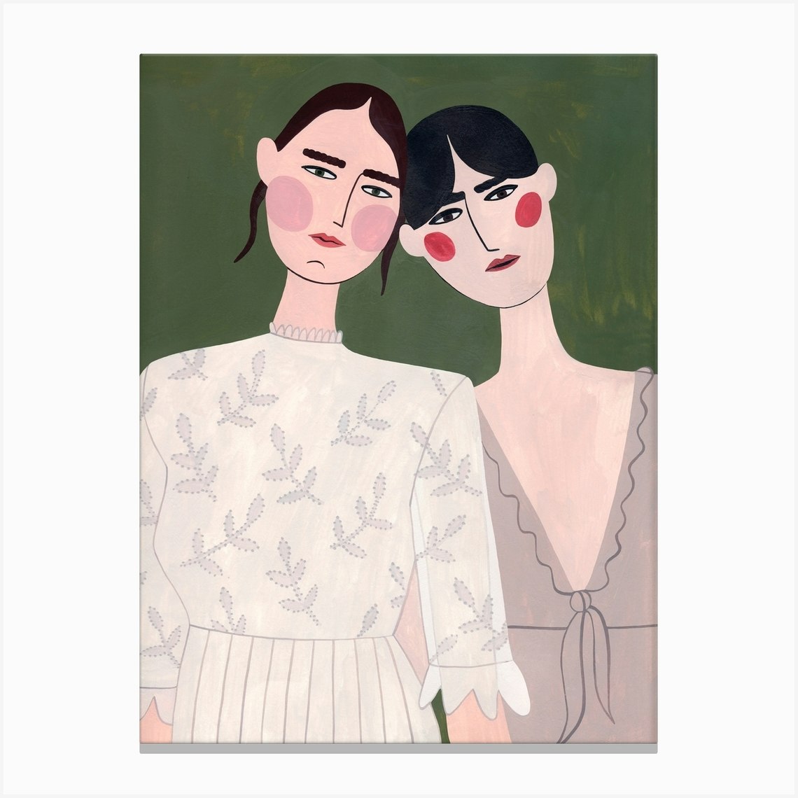 Two Girls Canvas Print by Evgeniya Skubina Art - Fy