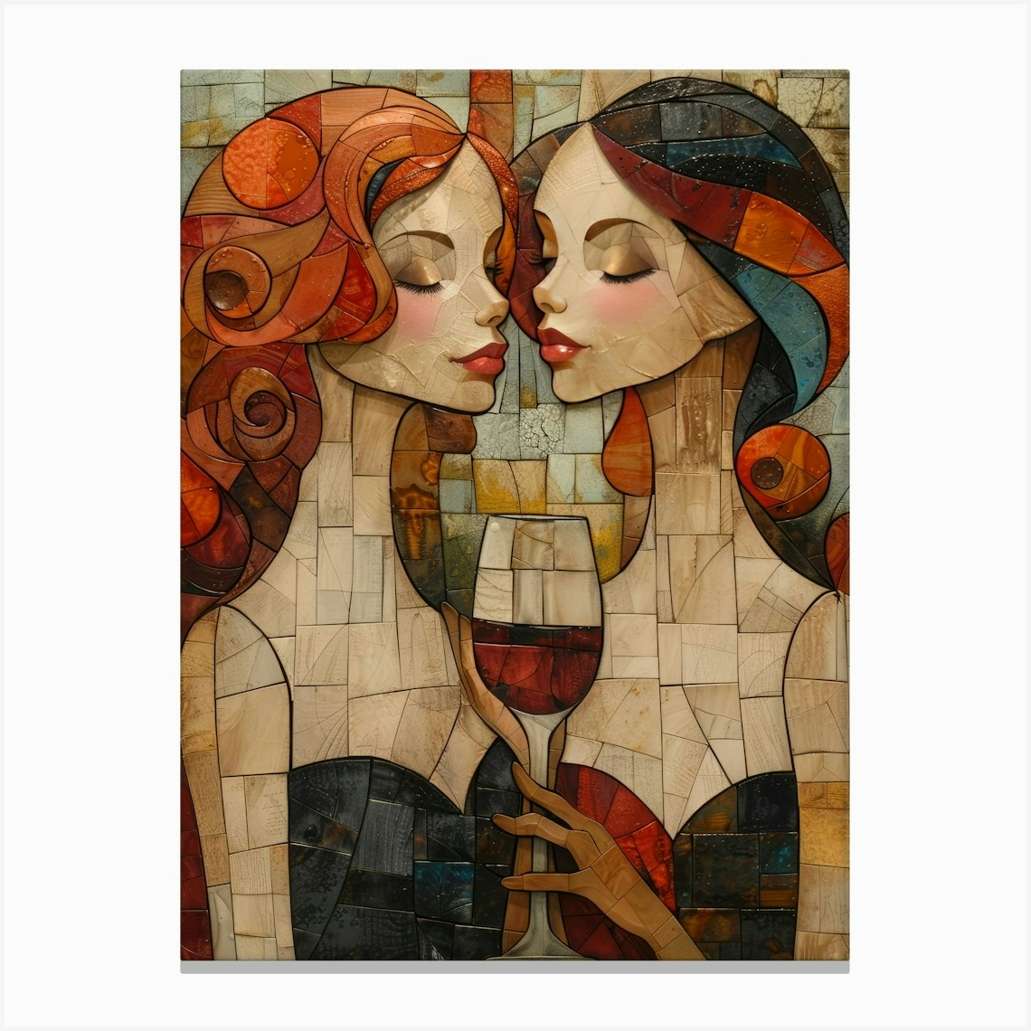 Two Women Kissing 9 Canvas Print By Artcanvasquest Fy 9550