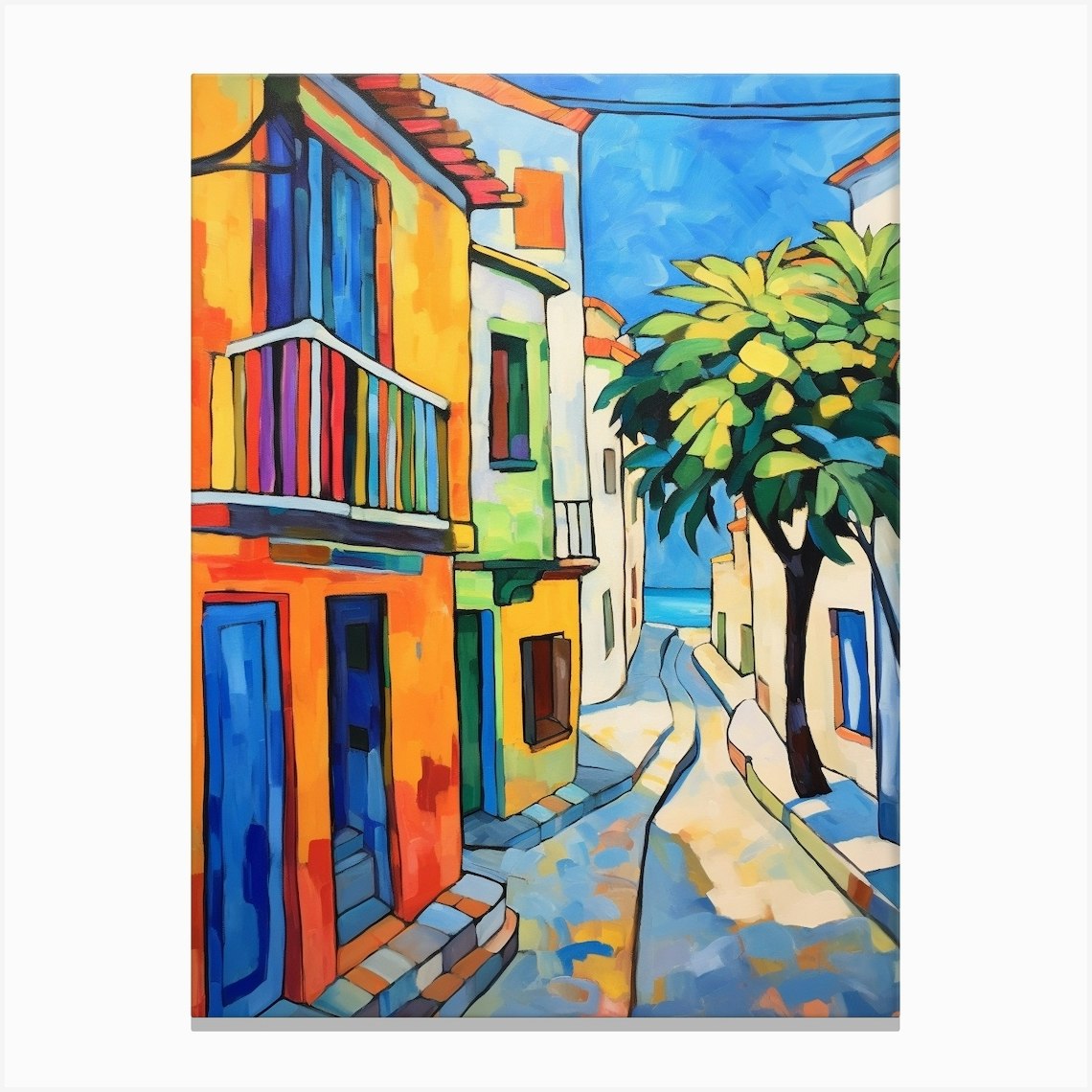 Limassol Cyprus 2 Fauvist Painting Canvas Print by MedArt Fy