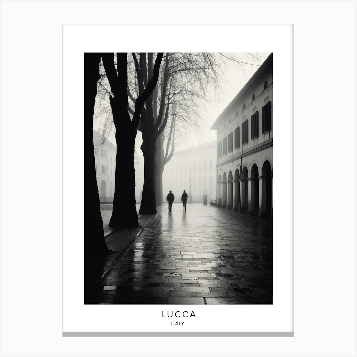 Poster Of Lucca Italy Black And White Analogue Photography 3 Canvas