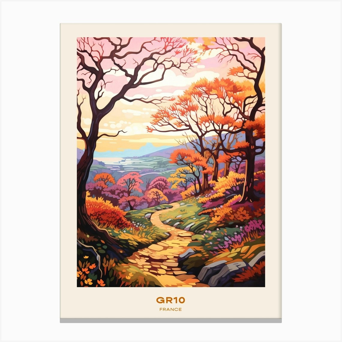 Gr10 France Hike Poster Canvas Print by WanderWall Prints - Fy