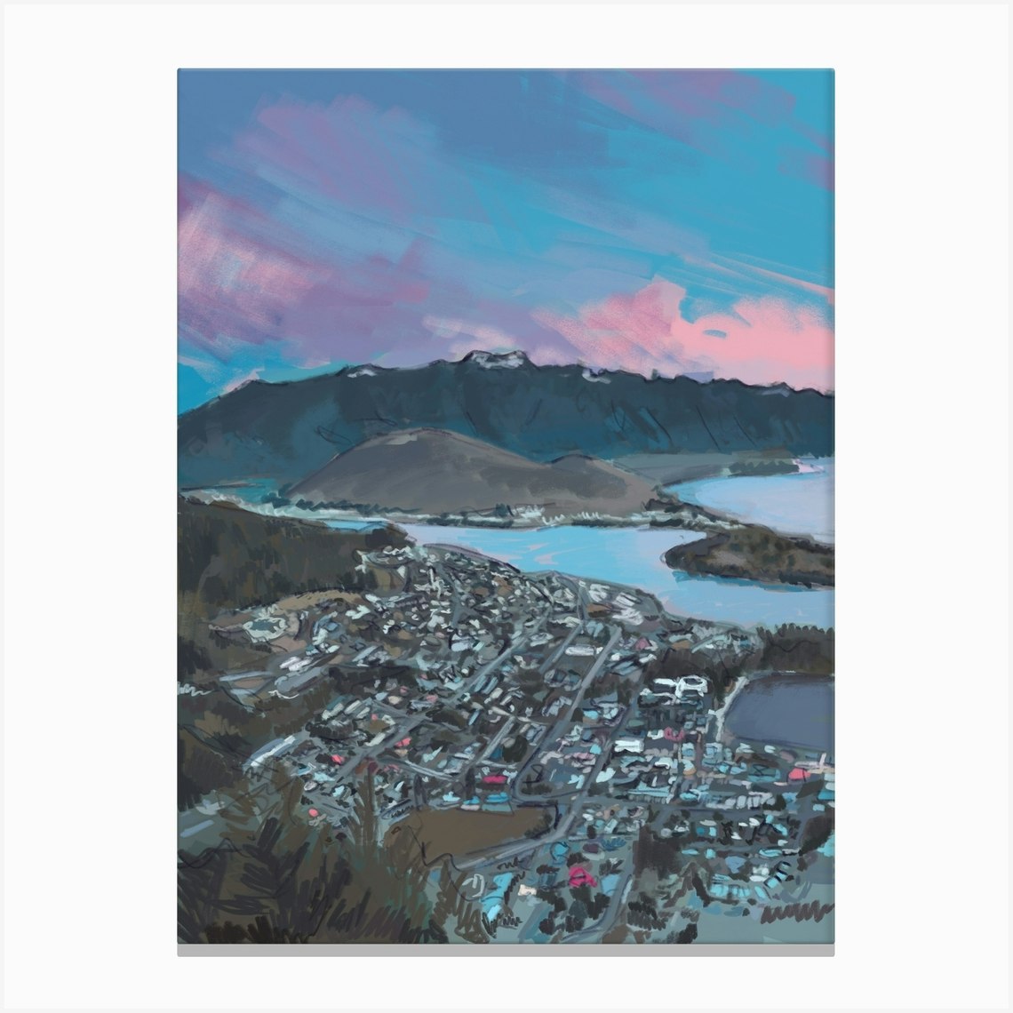 Queenstown Sunset Canvas Print by Ellie Swatland Fy