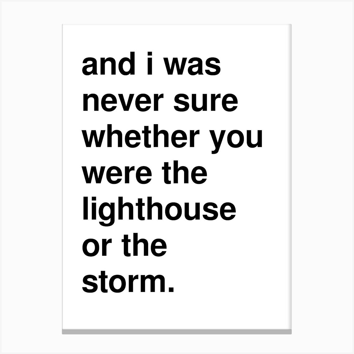 The Storm Life Quote Statement In White Canvas Print by Pixy Paper