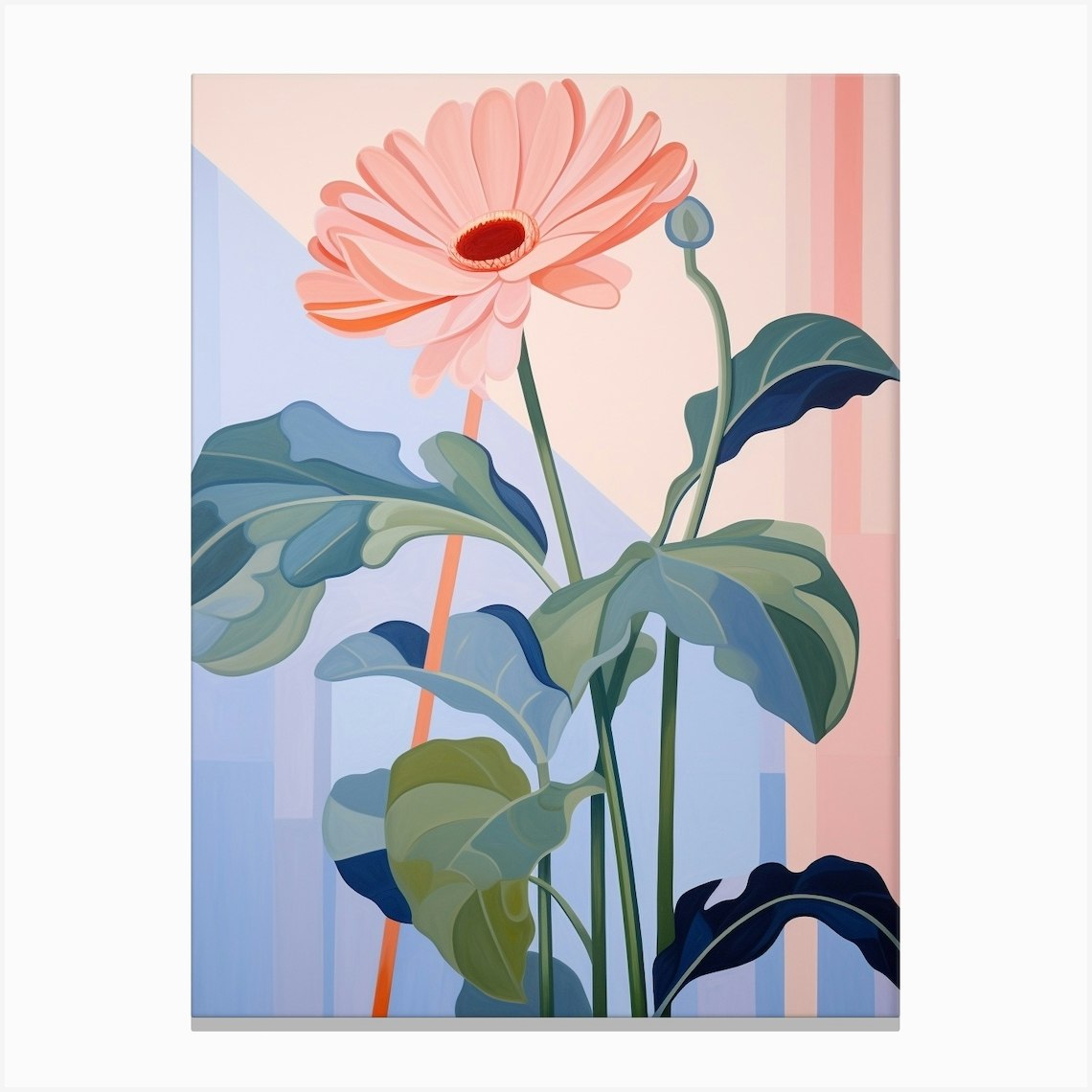 Gerbera Daisy 8 Hilma Af Klint Inspired Pastel Flower Painting Canvas ...