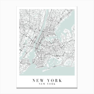 New York New York Street Map Minimal Color Art Print by Typologie Paper ...