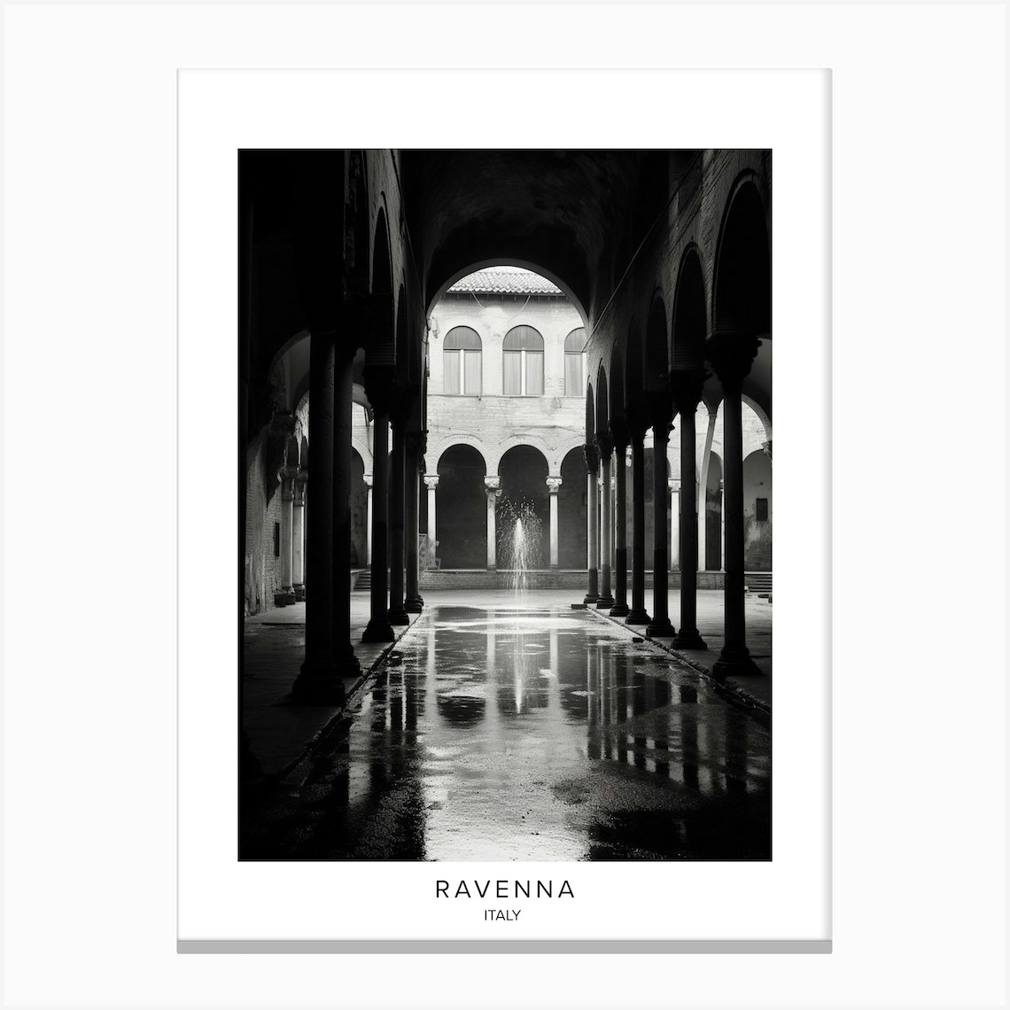 Poster Of Ravenna Italy Black And White Analogue Photography 2 Canvas