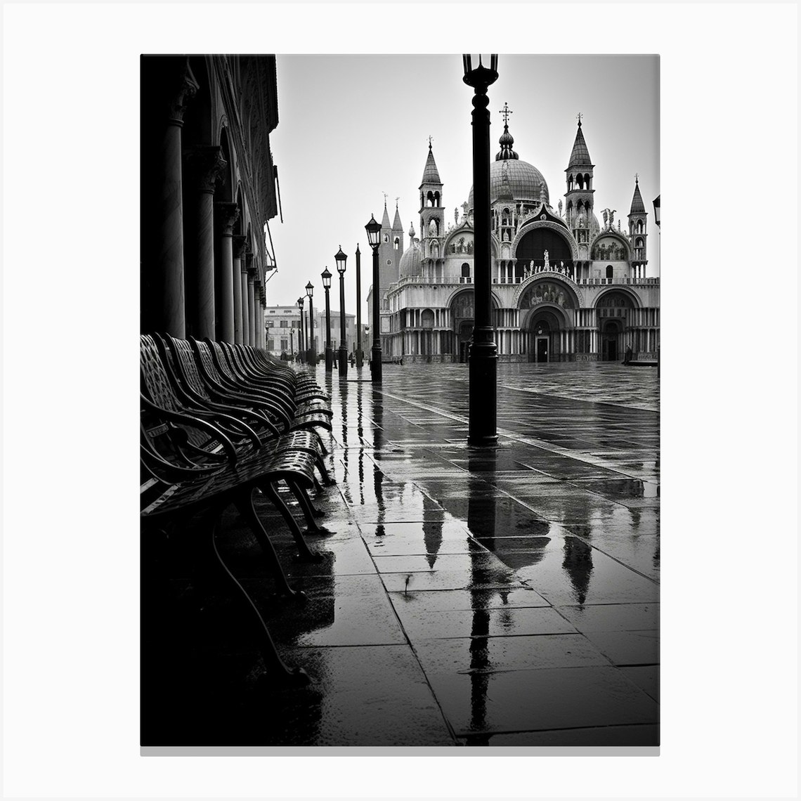 Venice Italy Black And White Analogue Photography 3 Canvas Print By