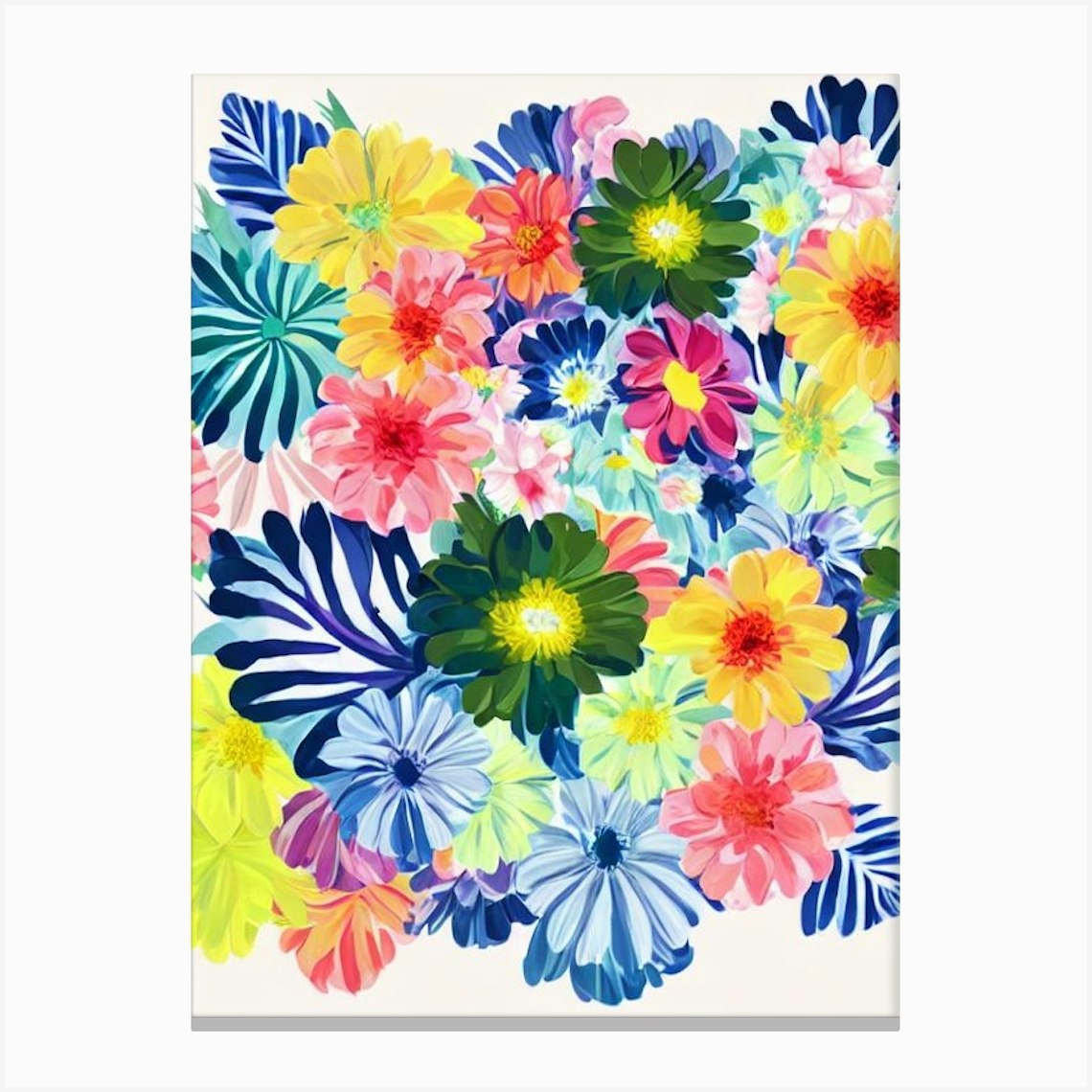 Chrysanthemums Modern Colourful Canvas Print by The Artsy Florist Fy