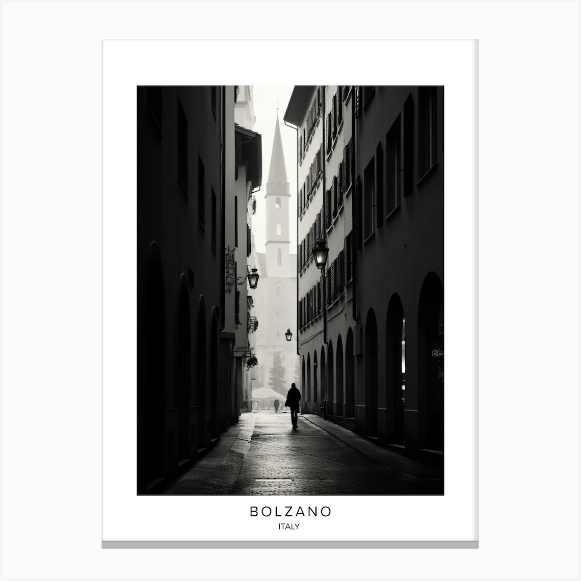 Poster Of Bolzano Italy Black And White Analogue Photography 4 Canvas