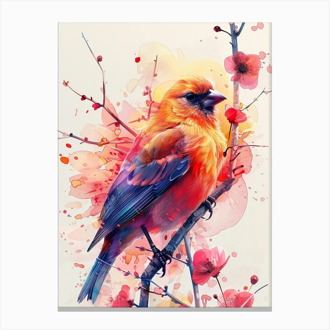 Flying Egret Illustration 2024 Watercolor Canvas Art Print | 18