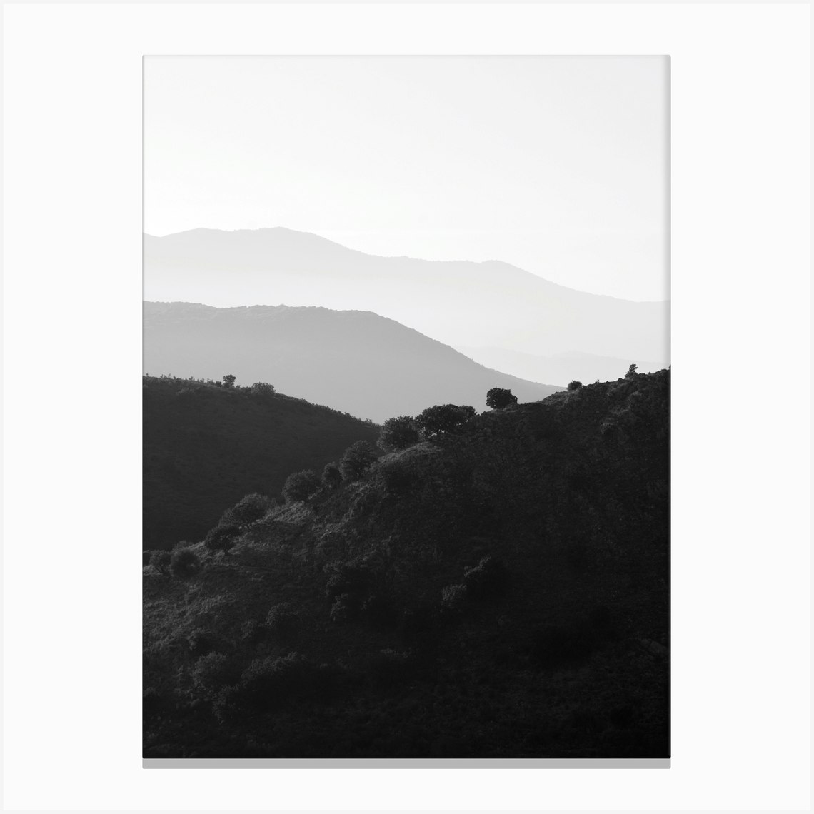 Mountains In The Shades Of Grey Canvas Print by Studio Nahili Fy