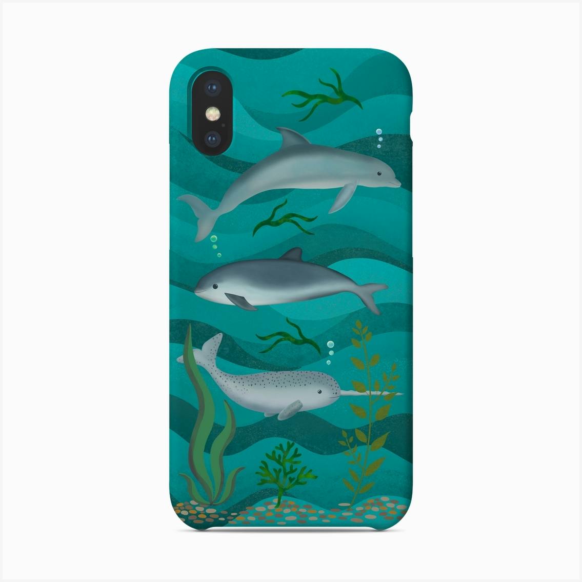 Dolphin Narwhal And Porpoise Underwater Phone Case by Ostara s