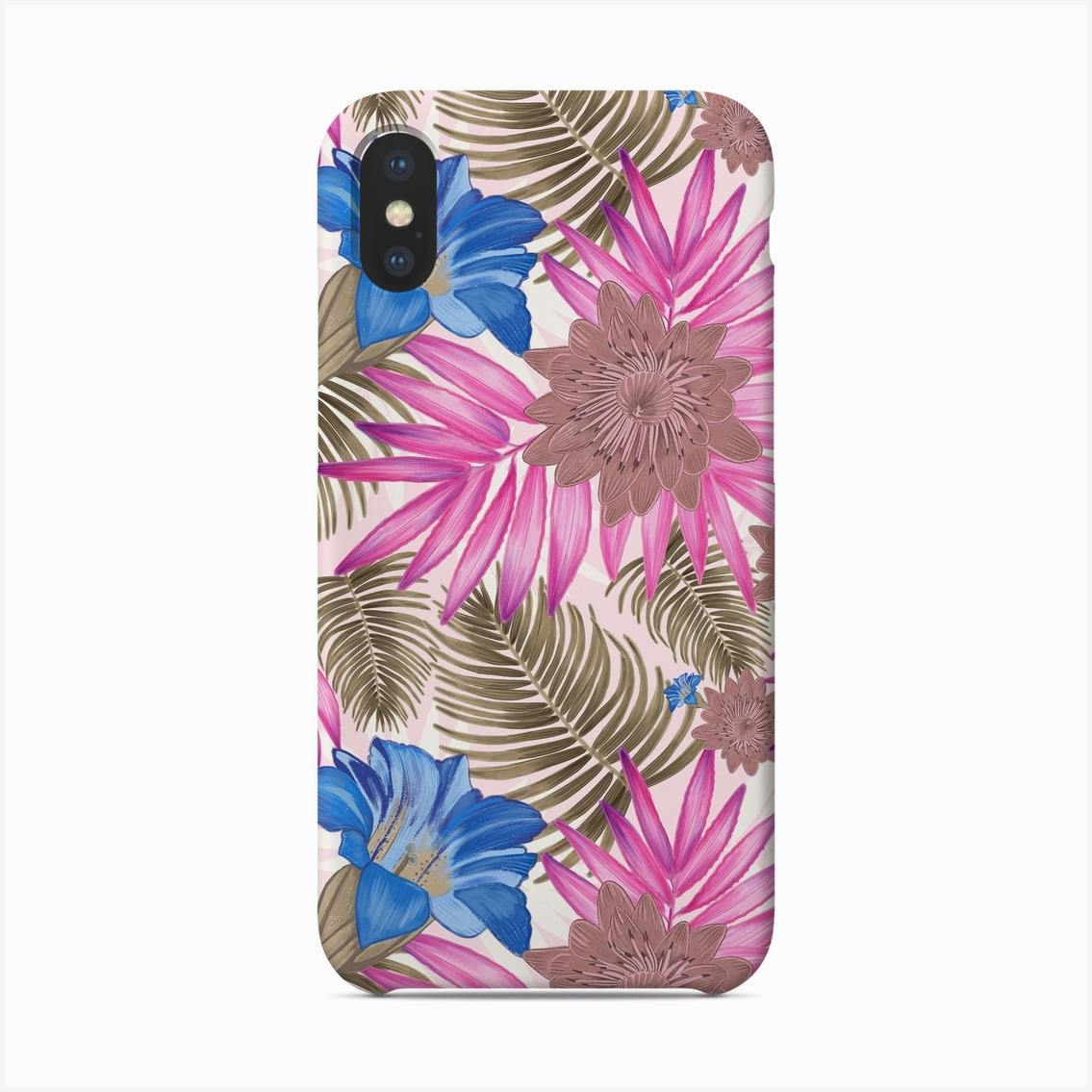 Pink and Blue Tropical Phone Case Electronics Cases Phone Cases etna.com.pe