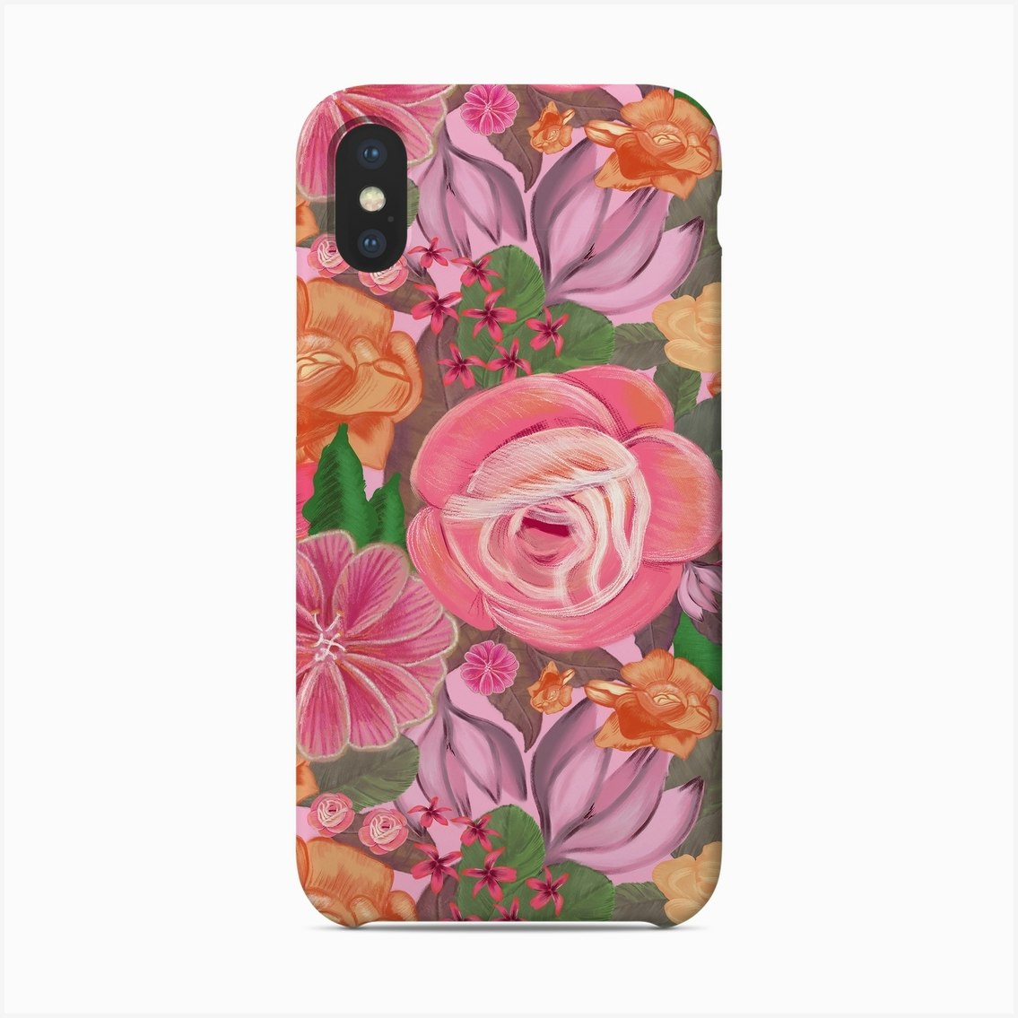 Artistic Hand Drawn Floral Pattern Phone Case by Gulsen Gunel - Fy