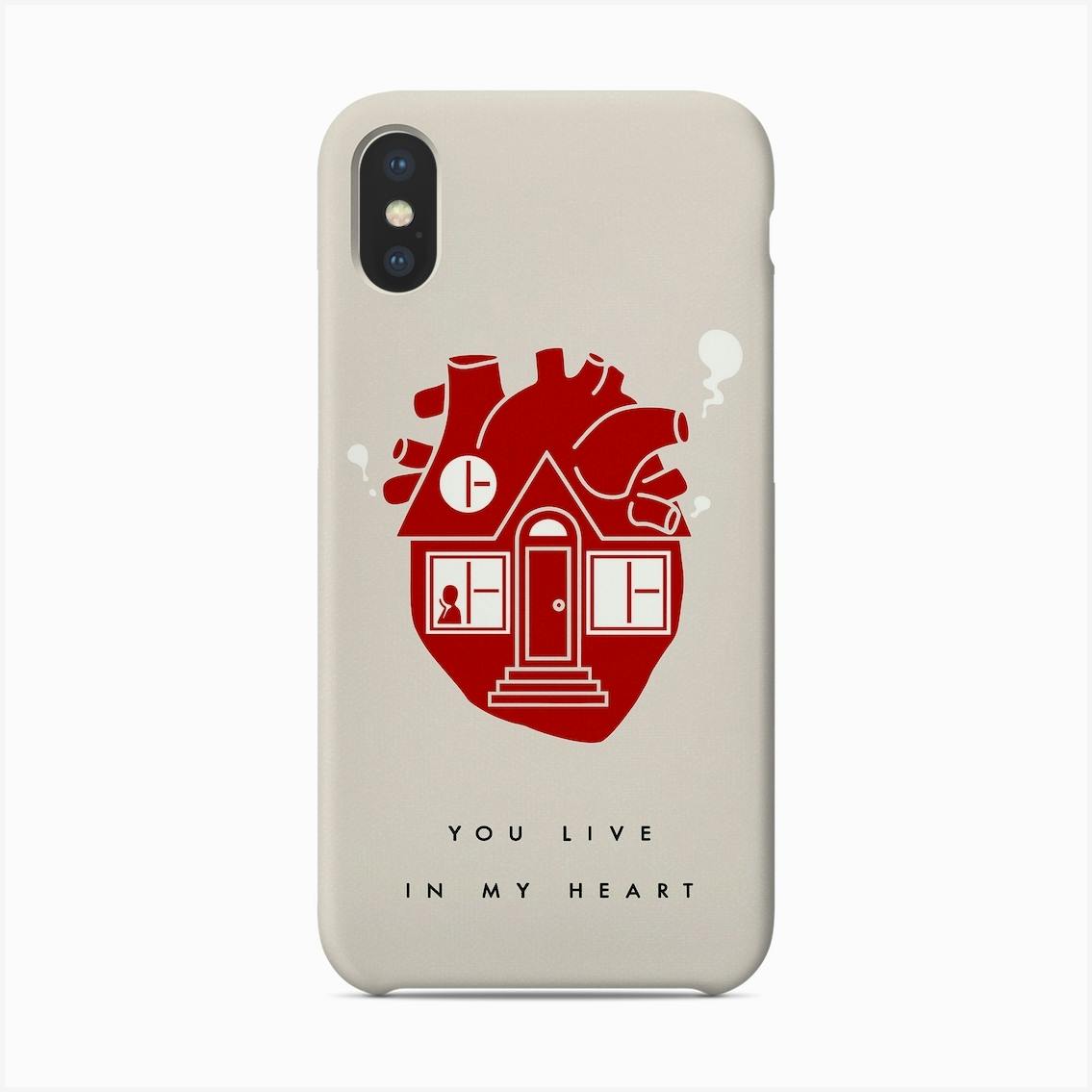 You Live In My Heart Beige Phone Case by Anastasia Heart Fy