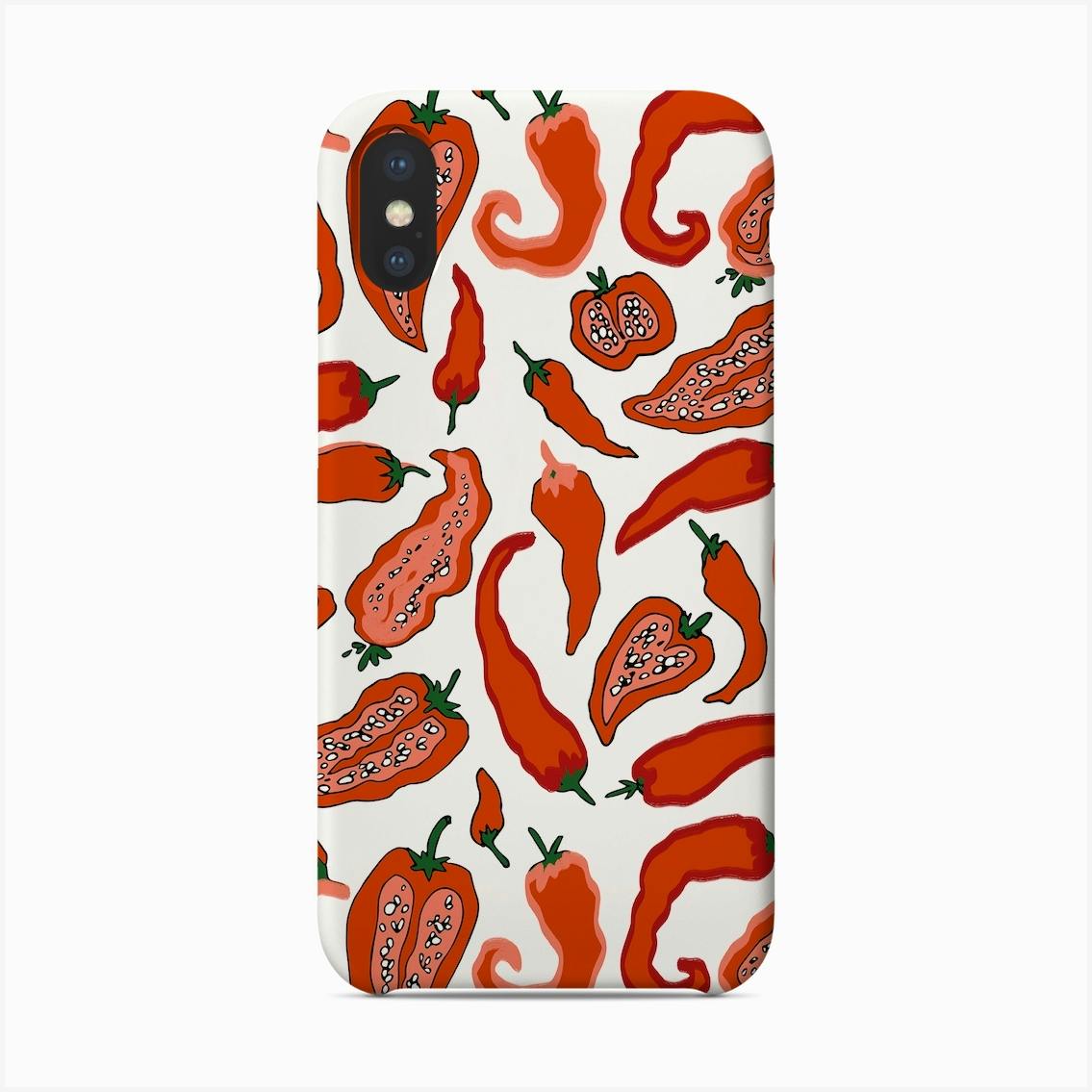 Chilli Print Phone Case by McIndoe Design Fy