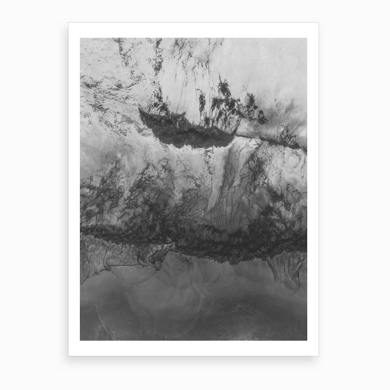 Grey White Abstract Art Print by Girl Visual - Fy