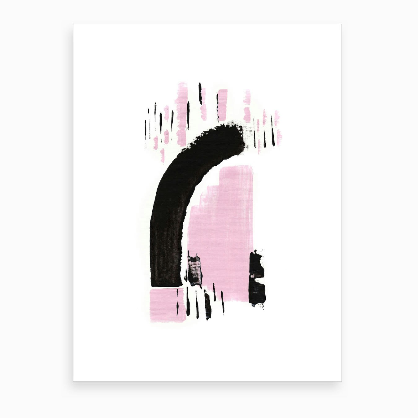 Minimal Black And Pink 2 Art Print by ViviGonzalezArt - Fy