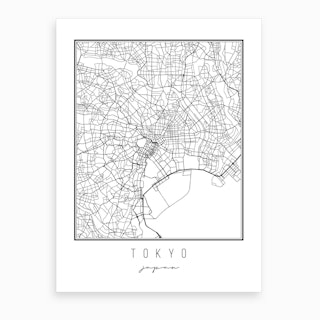 Tokyo Japan Street Map Canvas Print by Typologie Paper Co - Fy