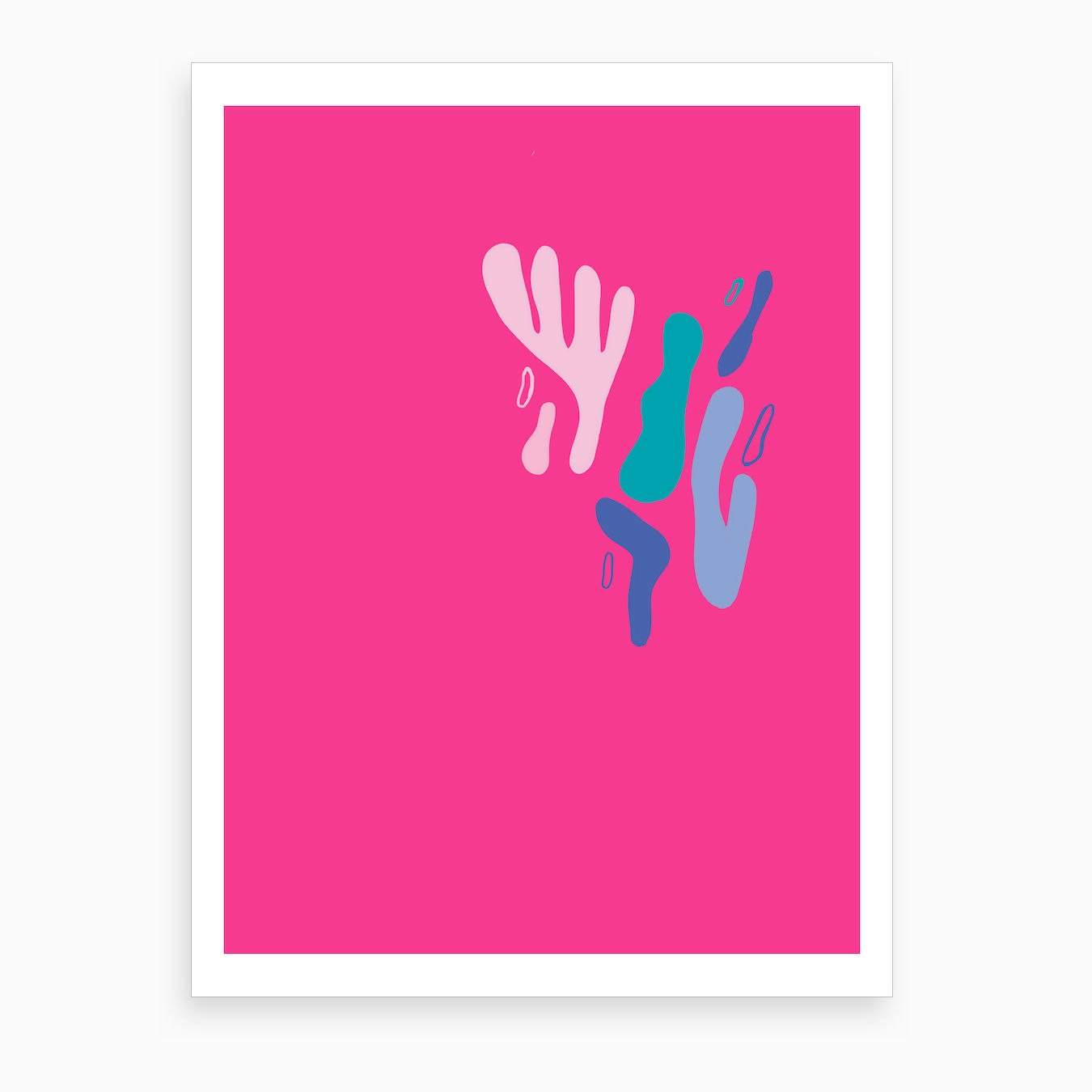 Pink Shapes Abstract Art Print by Vestidofloreado - Fy