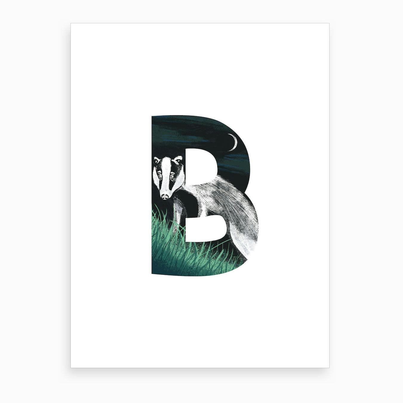 B Is For Badger Art Print By Tom Camp - Fy