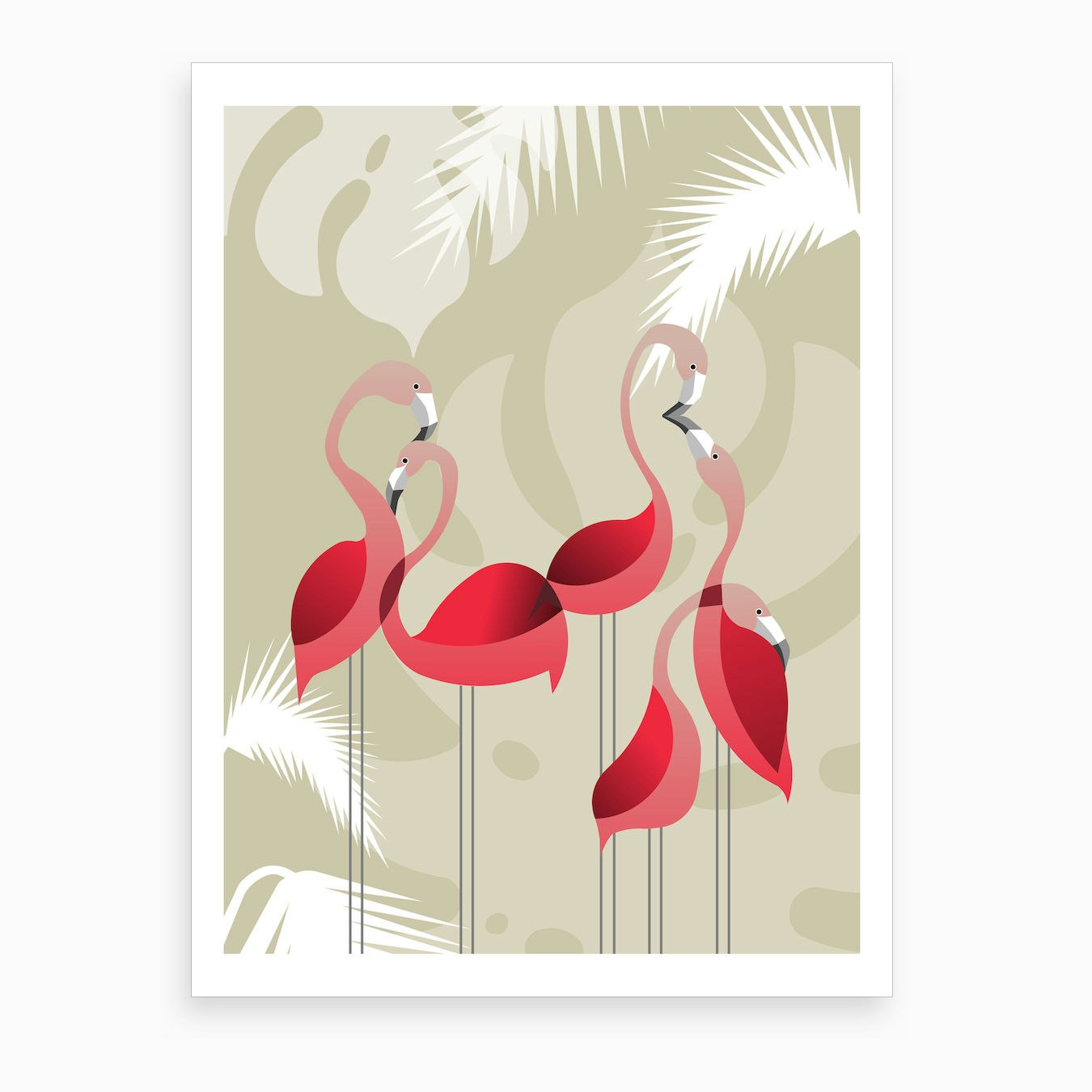 Flamingoes Art Print by Sabrina Ziegenhorn - Fy