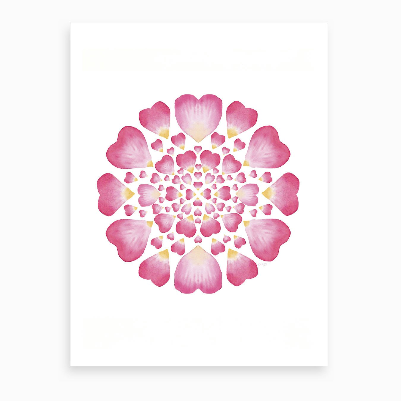 Target L.O.V.E Pink Art Print by Charlotte Hogg Design Fy