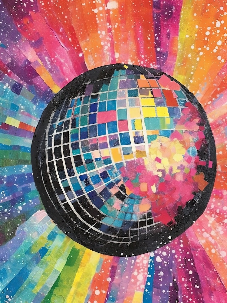 Life of the Party Print Disco Ball Painting Paper Art Print