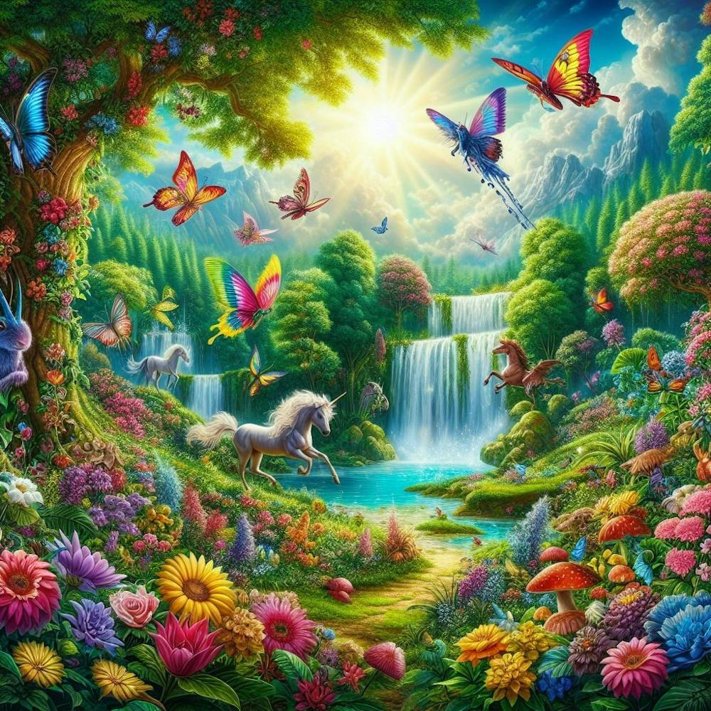 shining fairy garden ハンドメイドパステル画　絵画アート原画 虹色の森 ハンドメイドパステル画 絵画アート原画 - メルカリ