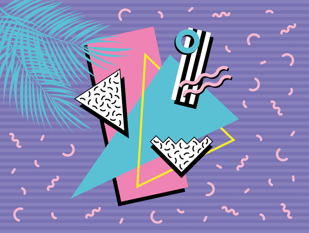 Memphis Pattern Retro Synthwave 80s Vintage Summer Palmtree