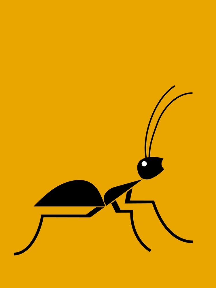 Abstract Ant Yellow Art Print by Print Now - Riot Later - Fy