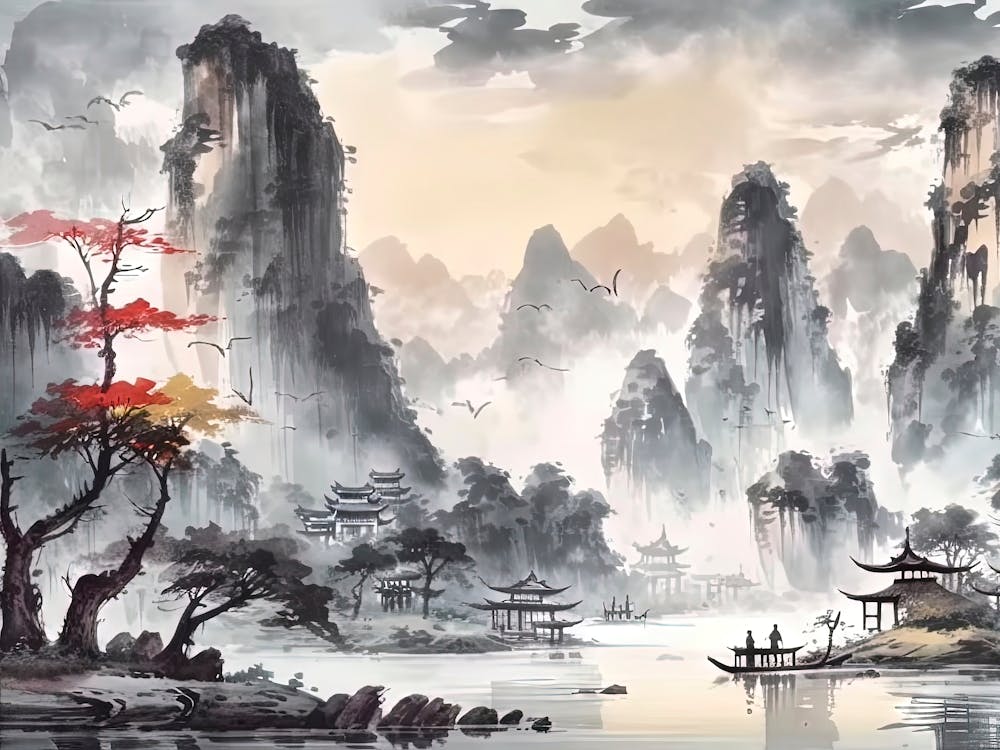 人文 1650-1850 Ideas, Aesthetics Chinese Landscape Painting 3 Art Print by Count Zero - Fy