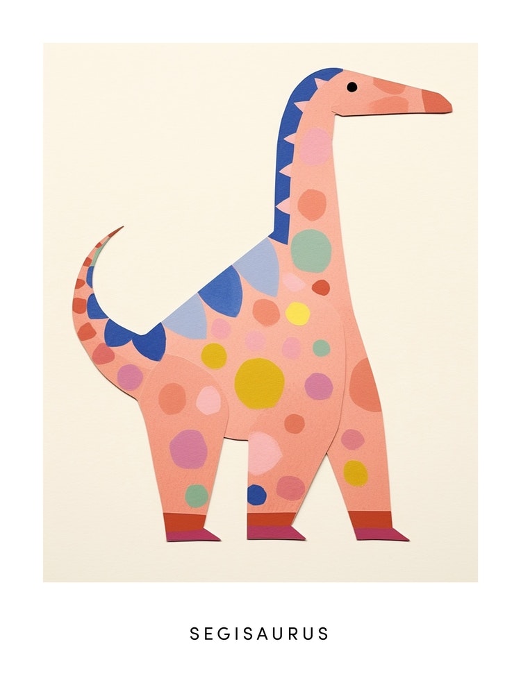 Nursery Dinosaur Art Segisaurus Poster Art Print by Scribble Studio - Fy