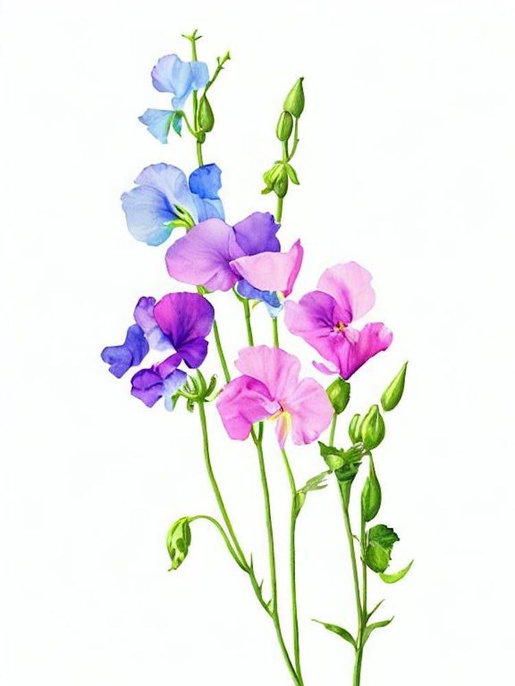 Oregon Sweet Pea Watercolor Painting - Original Art - Wild Pea selling Flowers