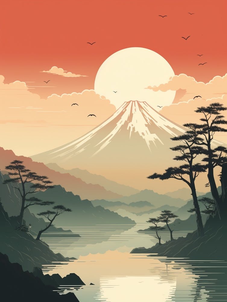 Mount Fuji Japan 1 Hiking Trail Landscape Art Print by