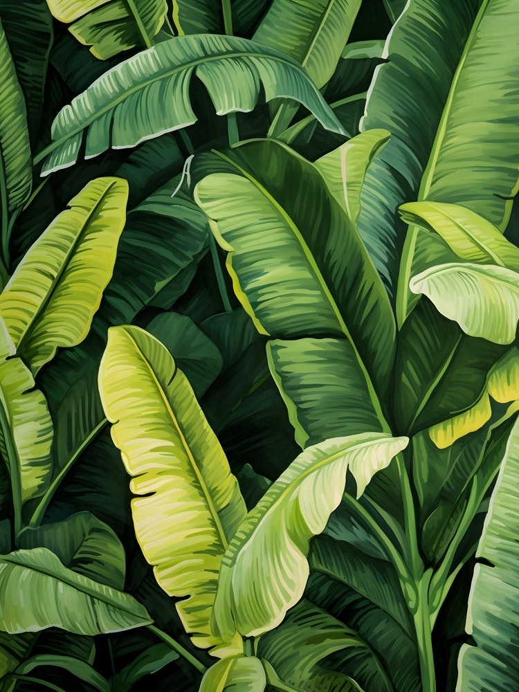 Green Banana Leaves Art Print by Nature Nest Arts - Fy
