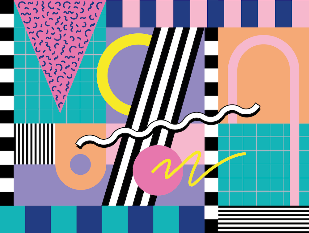 Crunk - 80s retro throwback minimal abstract painting