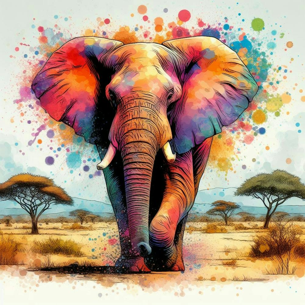 象　アートプリント　額入り　Elephant 21660325-6b2b-4105-b3c5-