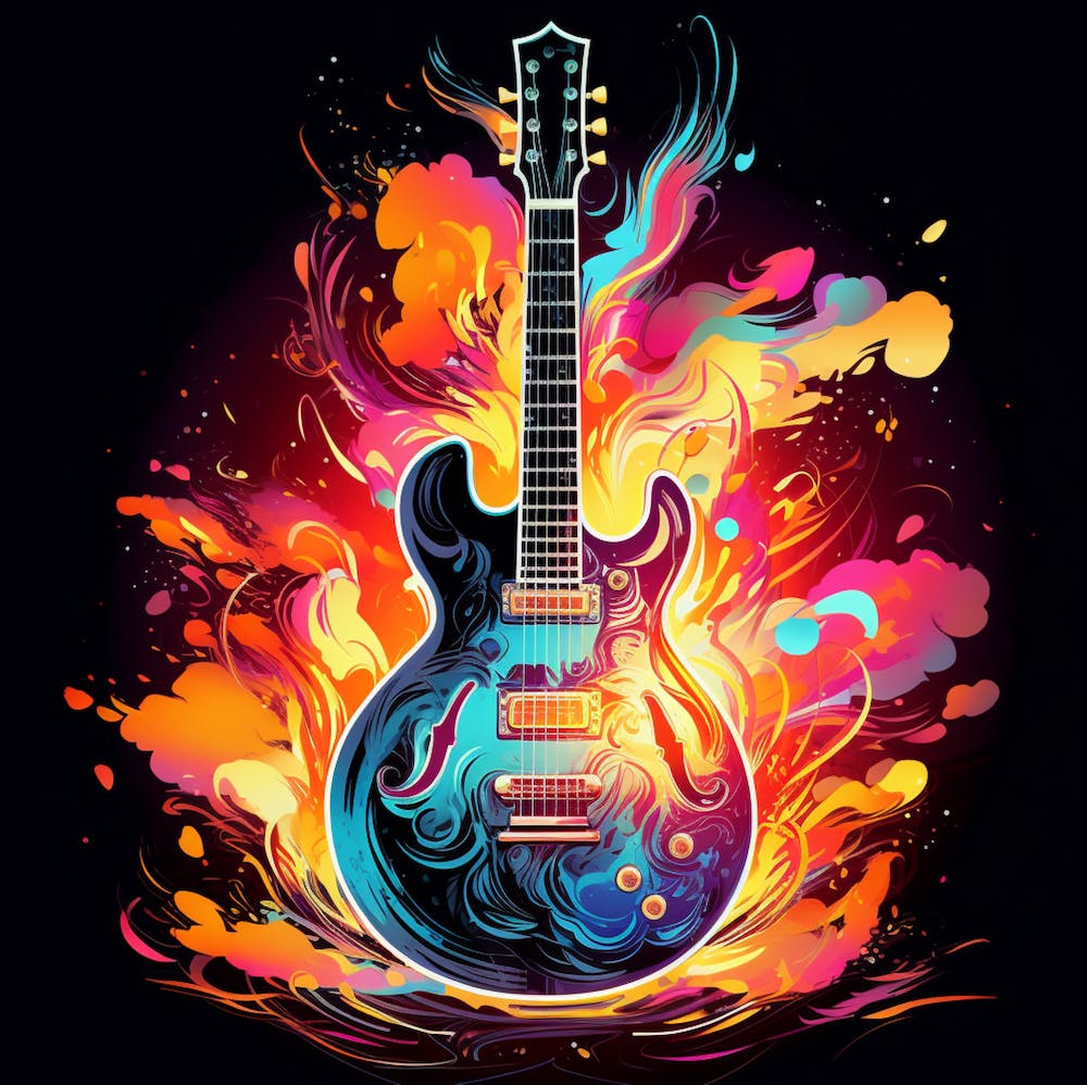 世界的に有名な by Print Art Guitar Electric Simone Fy - アート・デザイン・音楽