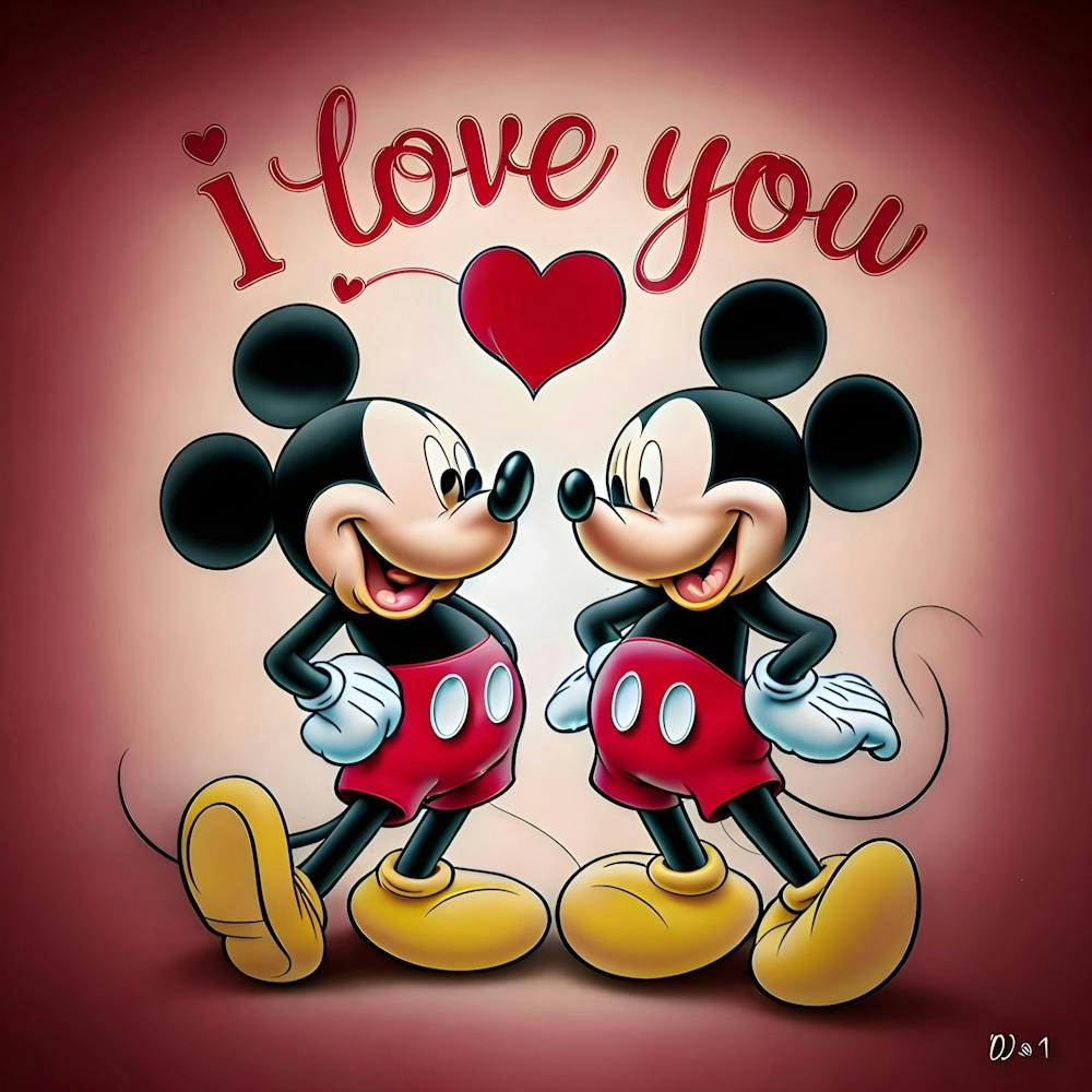 I Love You Mickey Art Print by Bmaldigitalworld - Fy