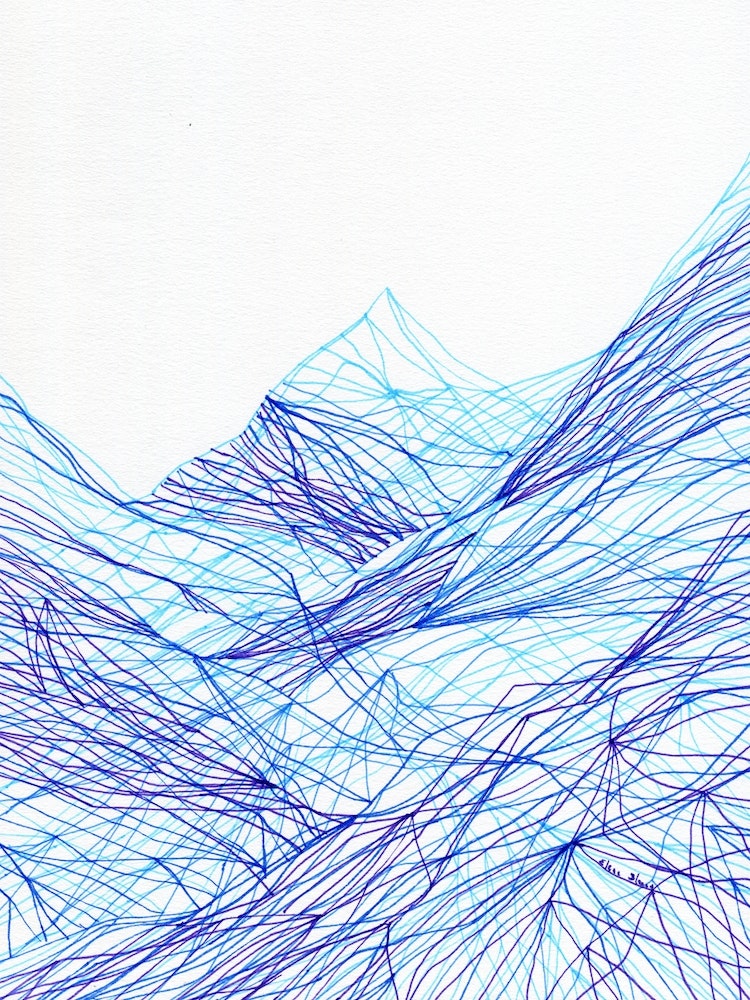 Blue Lines Art Print by Dreamy Me Fy