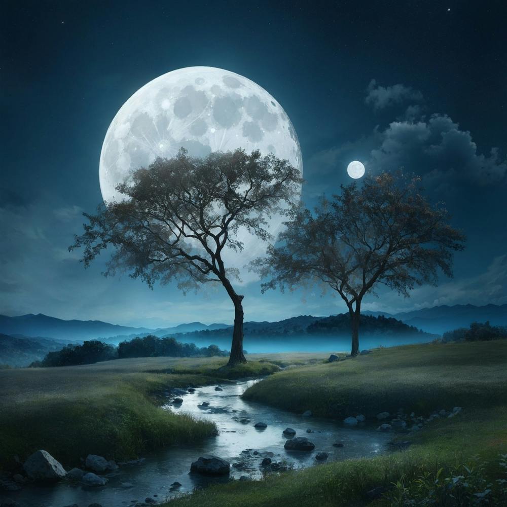 Stupell Industries Surreal Full Moon Tree Silhouette