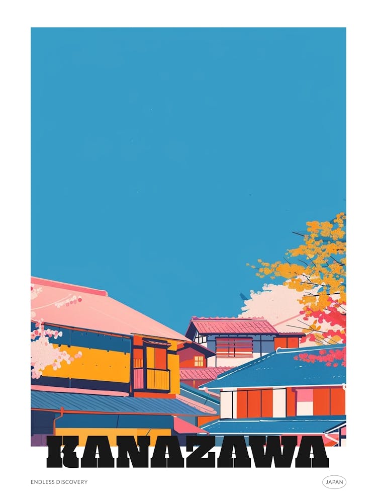 Kanazawa Japan 1 Colourful Travel Poster Art Print by Japan 