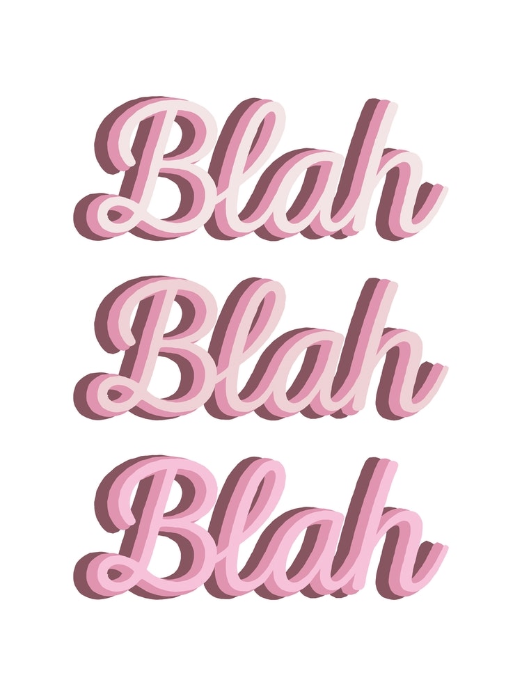 Blah Blah Blah Type Wall Art Print | Fast shipping | Fy