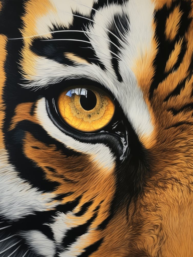 Tiger Eye 1 Art Print by Moving Clouds Art - Fy