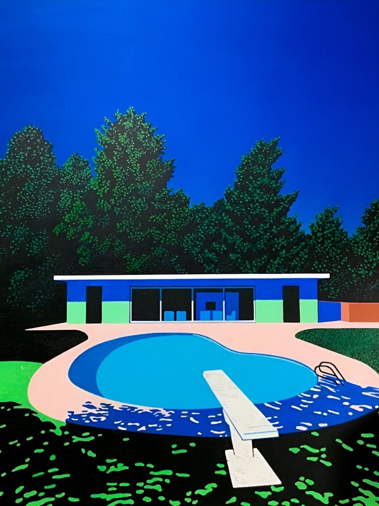 Hiroshi Nagai - Landscape, Swimming Pool Canvas Print by